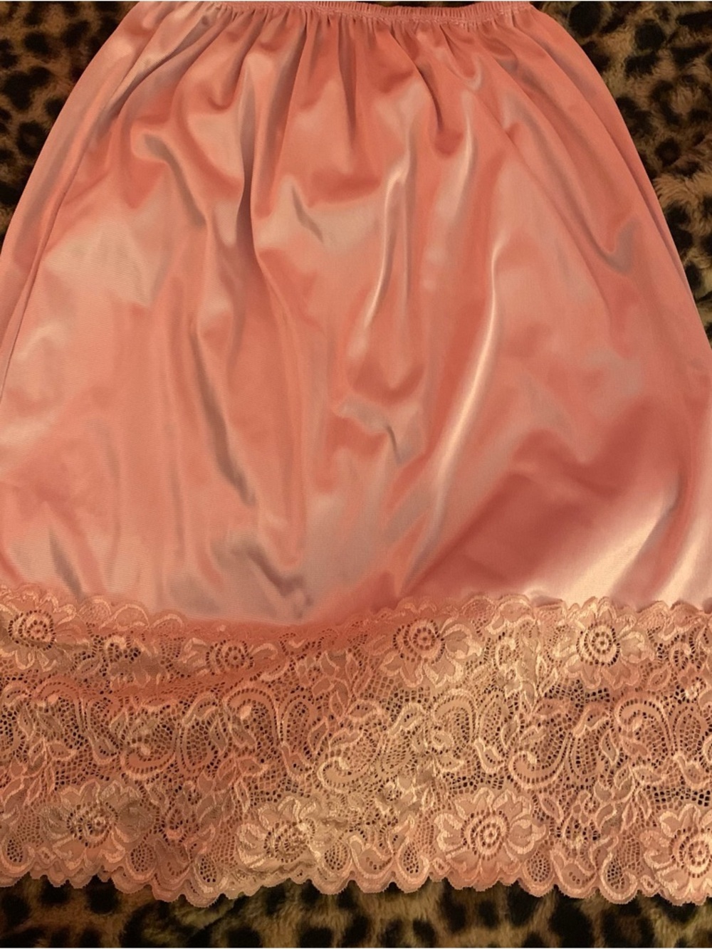 Pink Satin A-Line Skirt